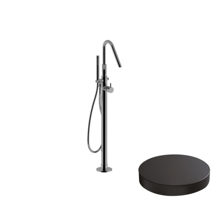 Внешняя часть для смесителя для ванны отдельностоящий, излив, ручной душ, Giulini My future, черный матовый арт. 5992-EPNO