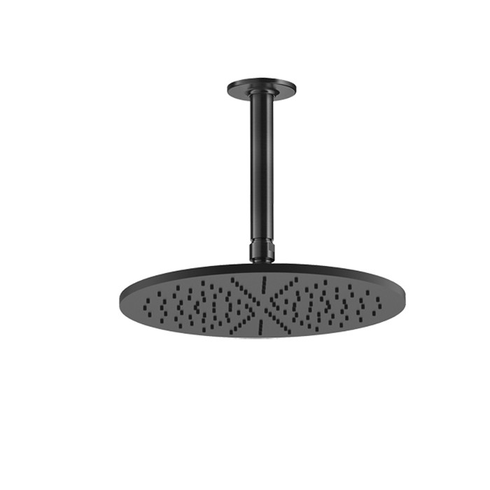 Потолочная душевая головка шарнирная с защитой налёта, 1/2", d300 мм, Gessi Inciso, black xl арт. 58250#299