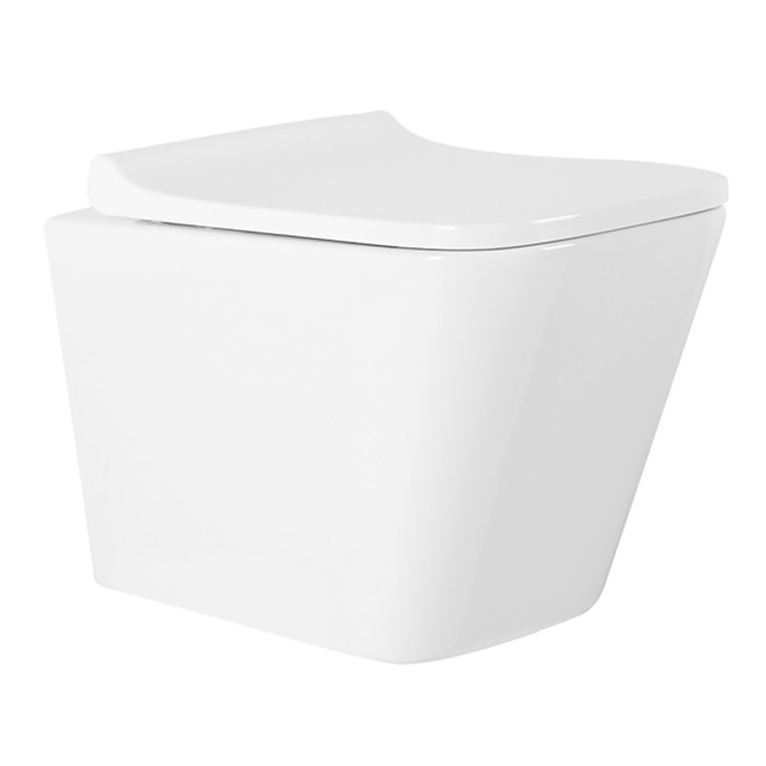 Готовый комплект инсталляция + унитаз Teramo (квадратный) с быстросъемным сидением микролифт + клавиша смыва хром матовый  Azario - AZ-8010-1000+AZ-8200-0010+AZ-0052