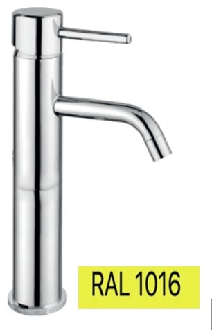 Смеситель для раковины однорычажный, с удлиненый, без донного клапана, Giulini Futuro, RAL1016glossy арт. 6537/SC-15CCRAL1016glossy