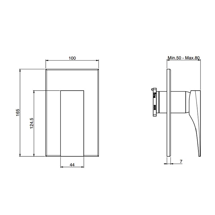 Fima Carlo Frattini Смеситель для душа, встраиваемый, без внутр. части, Zeta, F3969X1CR цвет: хром