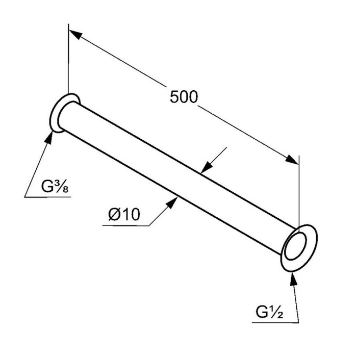 Медная труба, Kludi, хром - 1620305-00