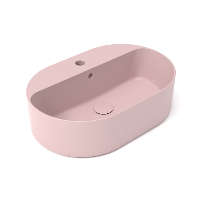 Накладная раковина с отверстием под смеситель, 60x40x17 cm, Olympia ceramica Open, розовый глянцевый арт. OPE42OV60109