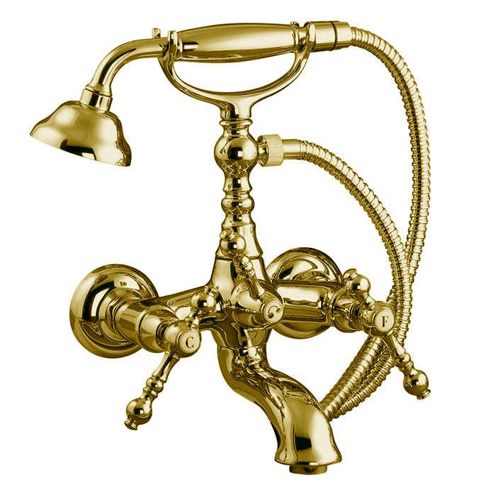 Fima Carlo Frattini Смеситель для ванны, настенный, с ручным душем, Epoque, F5054OR цвет: золото