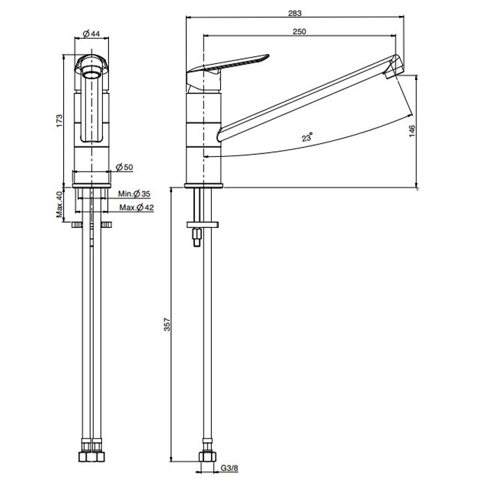 Fima Carlo Frattini Смеситель для кухни вращающийся излив, Kitchen, F3007CR цвет: хром