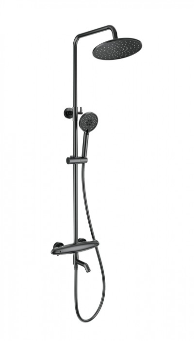Душевая система с термостатом, Wonzon &amp; Woghand Capsule, WW-B3031-A1-BGG цвет: графит