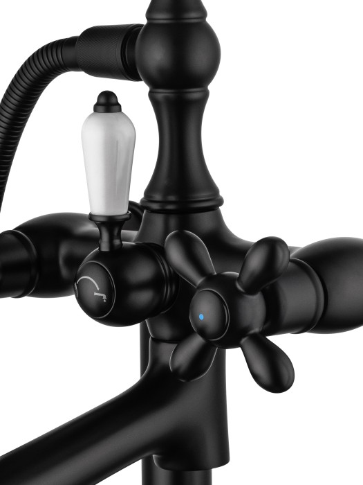 Смеситель для ванны напольного монтажа, Wonzon & Woghand Retro, WW-88649020-MB цвет: черный