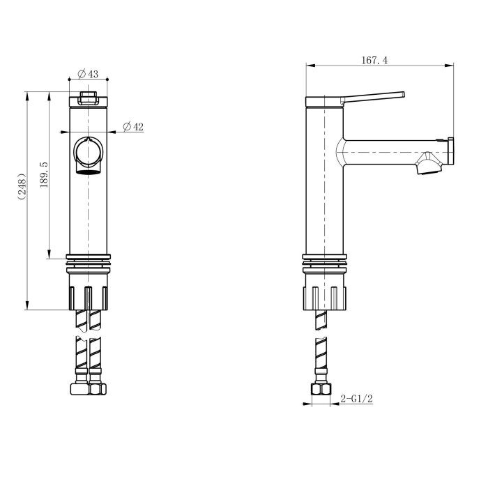 Смеситель для раковины с функцией полоскания, Wonzon & Woghand, WW-H1017-BG цвет: золото