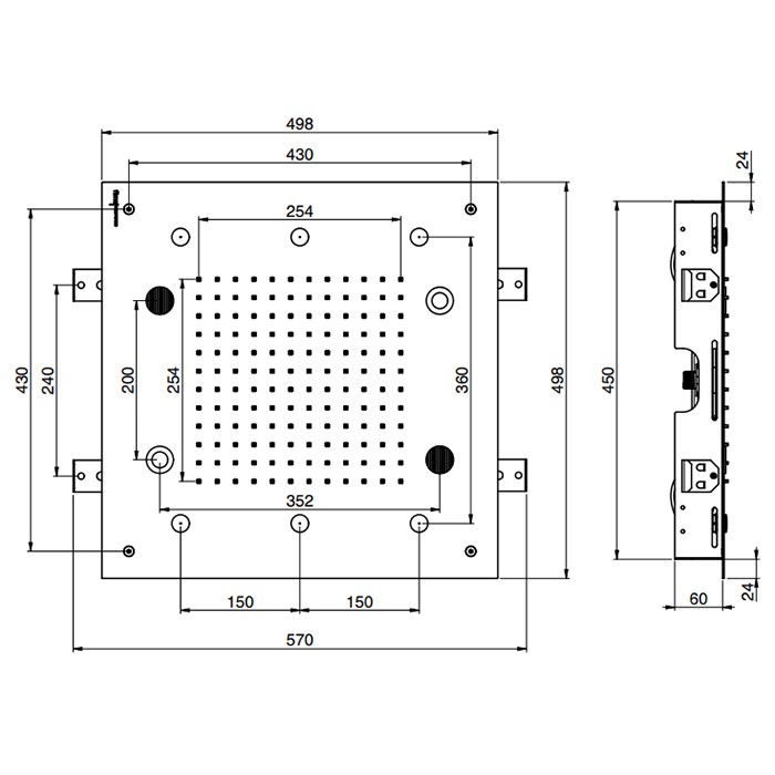 Fima Carlo Frattini Верхний душ Harmonia 500x500 мм., встраиваемый, 2 режима: дождь, 6 форсунок; Bluetooth, хромотерапия LED, Wellness, F2902CR цвет: хром