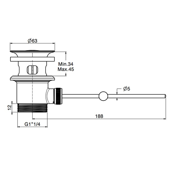 Fima Carlo Frattini Донный клапан для раковины, Complementi Bagno, F2004CR цвет: хром