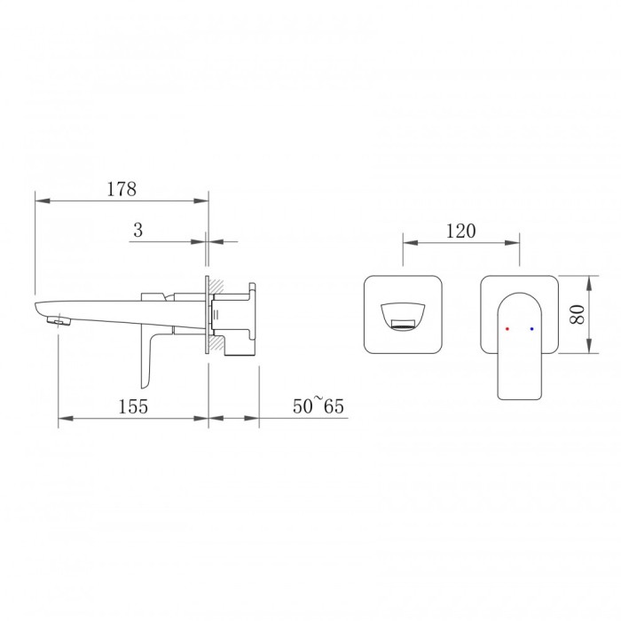 Смеситель для раковины, рычажный, BERGES Ventas, черный арт. 076008