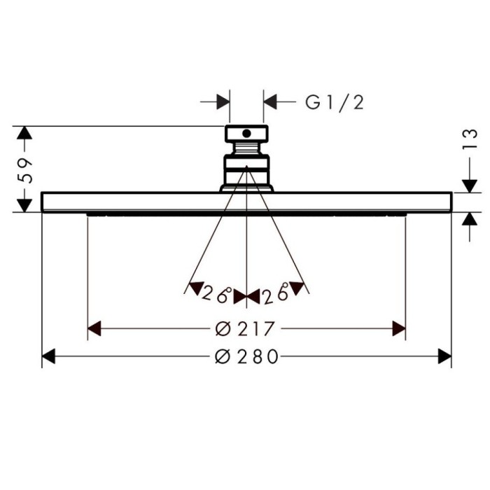 Верхний душ Croma Hansgrohe, золото арт. 26220990