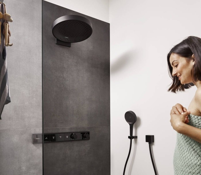 Верхний душ с настенным креплением скрытого монтажа Rainfinity Hansgrohe, черный арт. 26234670