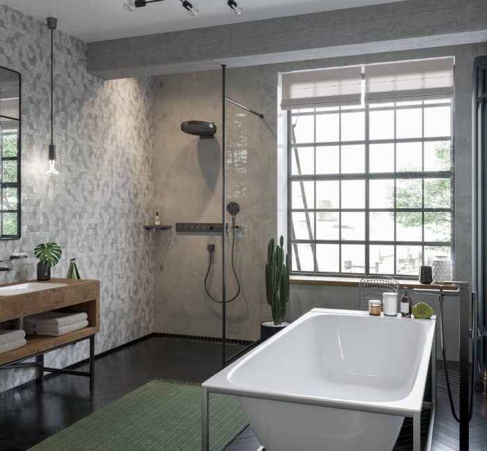 Верхний душ с настенным креплением скрытого монтажа Rainfinity Hansgrohe, черный арт. 26234670