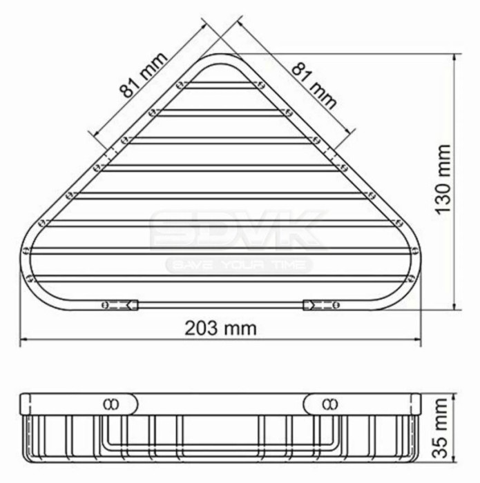 Полка металлическая WasserKRAFT арт. K-733GUN BLACK