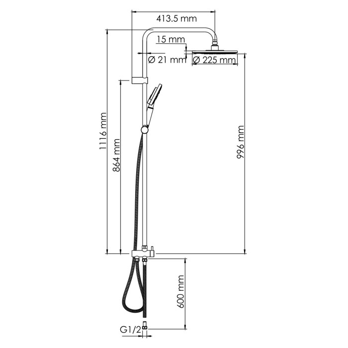 Душевая система WasserKRAFT арт. A039