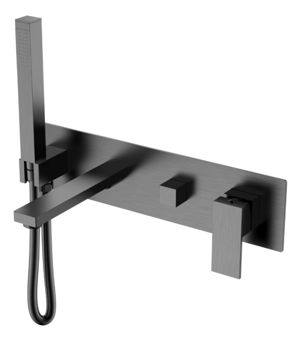 Смеситель для ванны, Matt Gun Metal, Qubic Boheme 474-2-GM