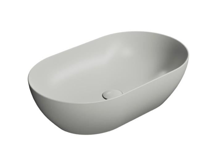 Раковина накладная 60х37х16 см, цвет cenere, санфарфор, Color-elements GSI арт. 883417