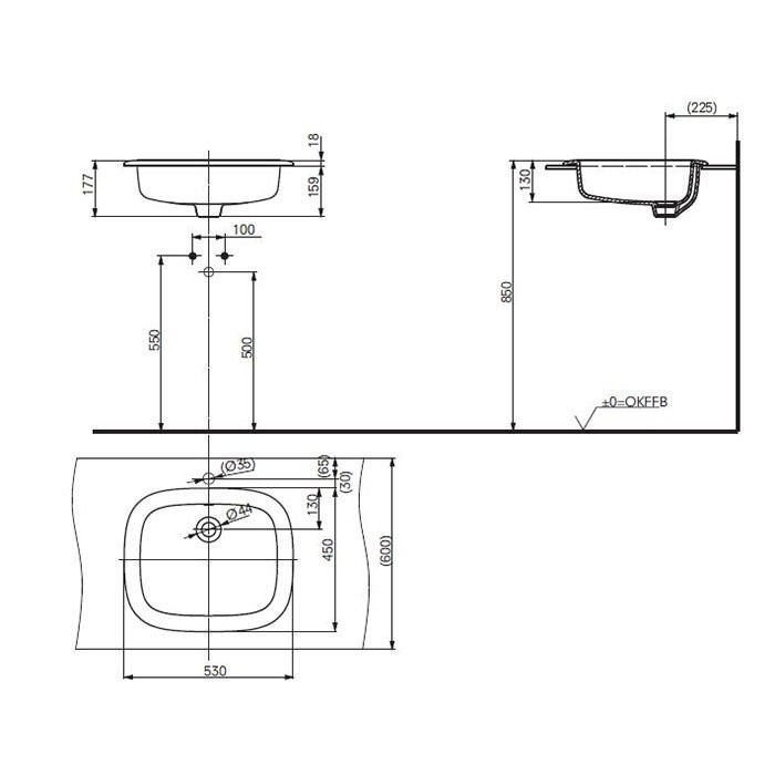 Раковина для ванной, Public TOTO, LW763Y цвет: белый