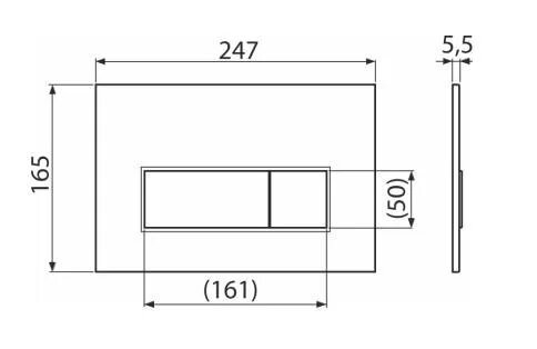 Клавиша смыва для скрытых систем инсталляции, Kerama Marazzi, никель - FPS.A.NM