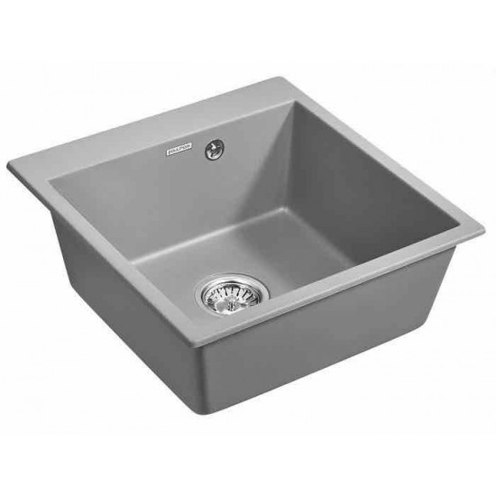 Мойка для кухни гранит 510х520 Paulmark KANTE 50, серый металлик - PM105152-GRM
