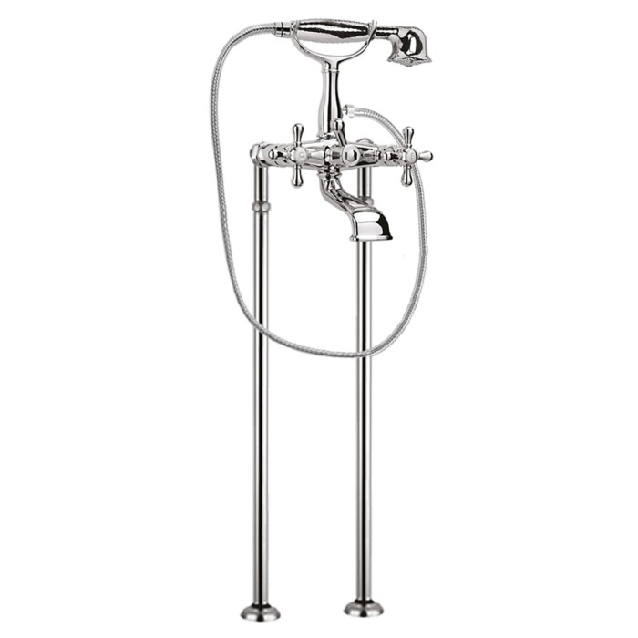 Напольный смеситель для ванны, излив, ручной душ, Giulini Lotus, хром арт. 0500CT