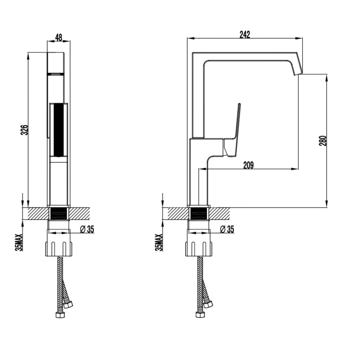 Смеситель для кухонной мойки, керамический картридж, хром, Azario EXQUISITE арт. AZ-VSM568340C