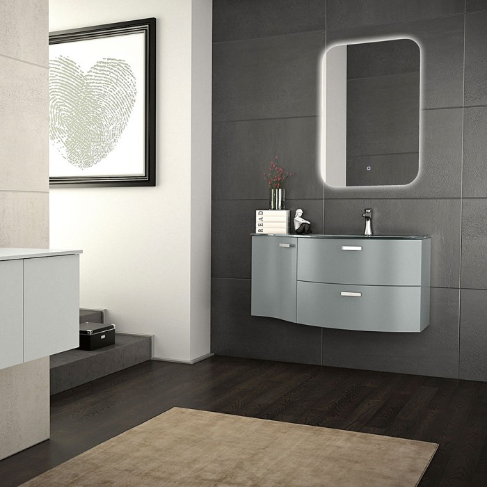 Зеркало 685х915, c подсветкой и диммером, сенсорный выключатель, Azario Шампань - LED-00002242