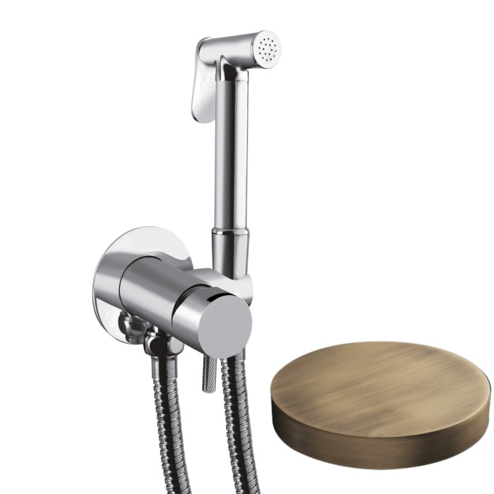 Гигиенический душ со смесителем, Giulini My future deluxe, бронза матовая арт. SH25/MFDBROP