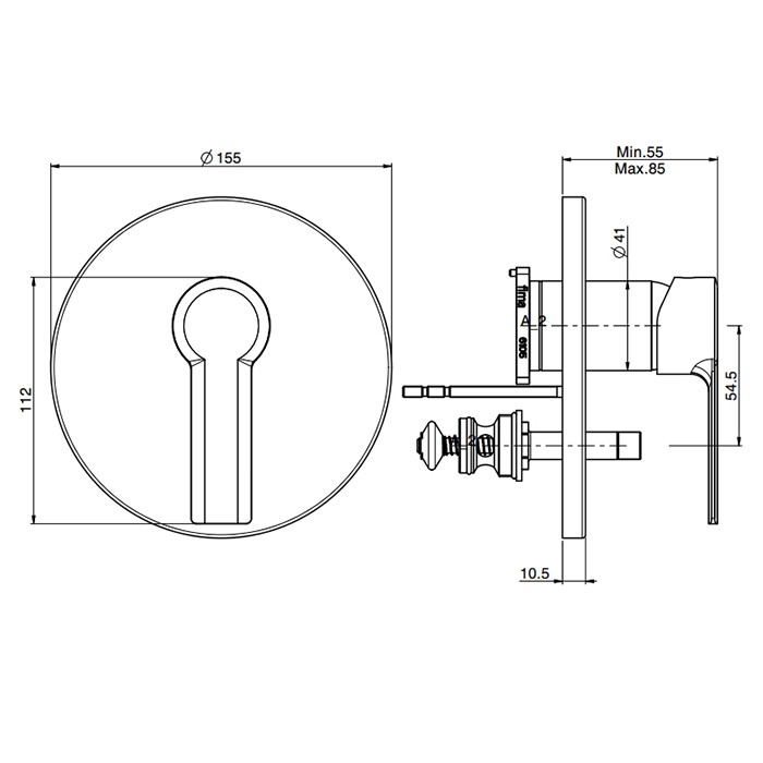 Fima Carlo Frattini Смеситель для душа, встраиваемый, без внутр. части., Mast, F3139X2CR цвет: хром