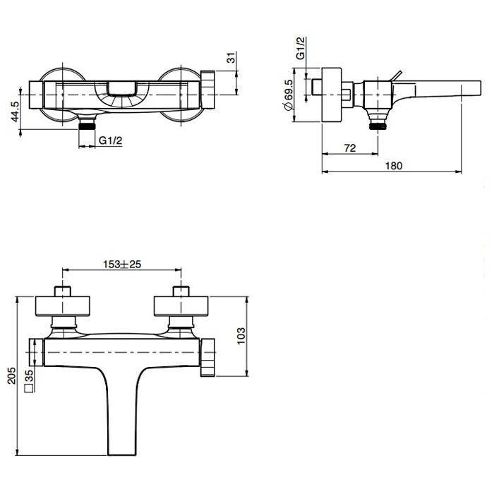 Fima Carlo Frattini Смеситель внешнего монтажа на ванну без душевого комплекта, Zeta, F3964/1CR цвет: хром