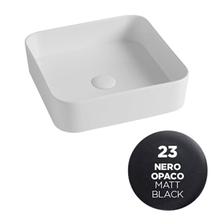 Накладная раковина, 40x40x11.5 см, Olympia ceramica Smash, черный матовый арт. SMA42QU4023