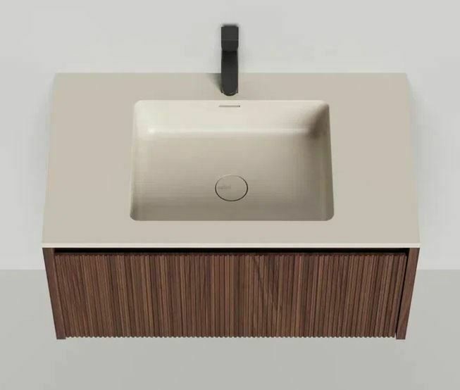 Подвесная тумба domino 800, шпон, onda plus, фрезерованный, Salini арт. 27D208ONF