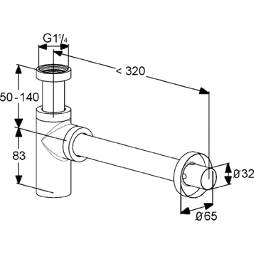 Сифон для раковины, Kludi, брашированное золото - 10020n0-00