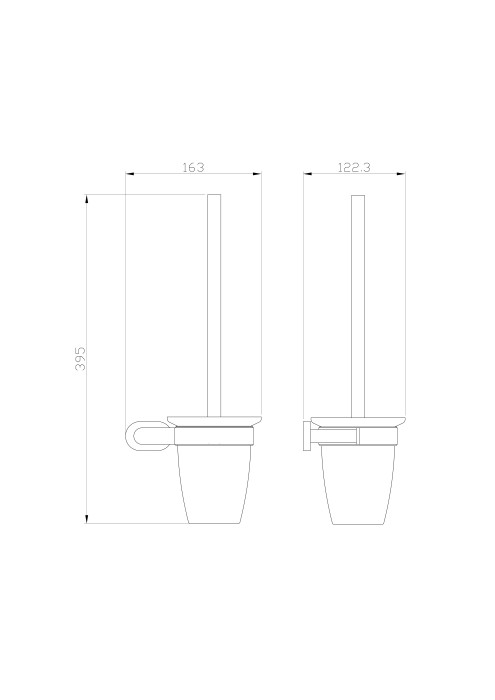 Туалетный ершик в комплекте, Wonzon & Woghand First, WW-8429 цвет: хром