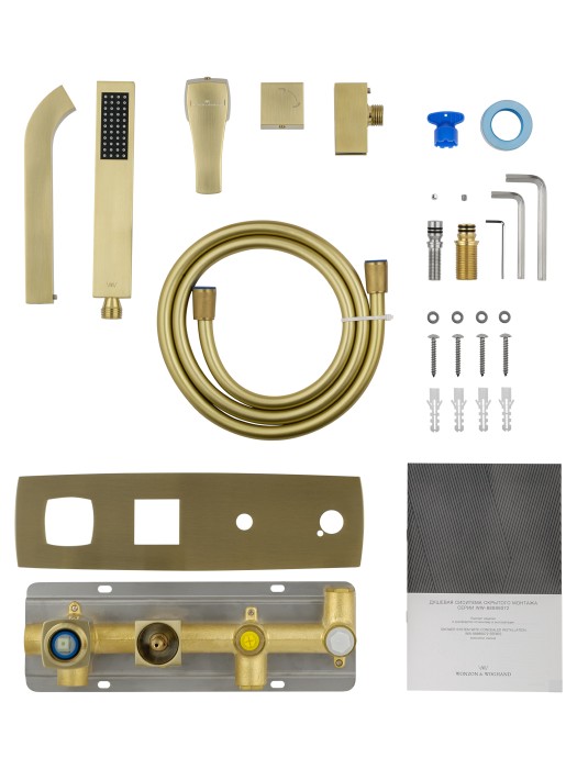 Смеситель для ванны встраиваемый, Wonzon & Woghand Flex, WW-88889072-BG цвет: золото