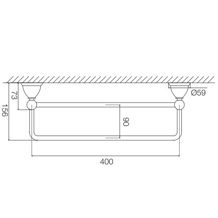 Fima Carlo Frattini Полотенцедержатель-двойной 30см, подвесной, Style, F6041/40CR цвет: хром