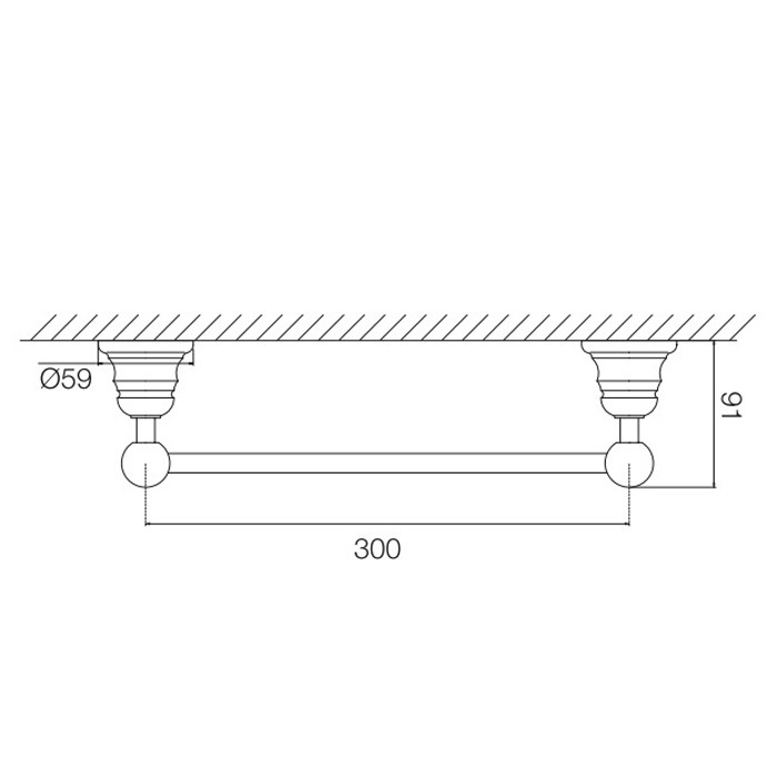 Fima Carlo Frattini Полотенцедержатель 30см, подвесной, Victory, F6060/30CR цвет: хром