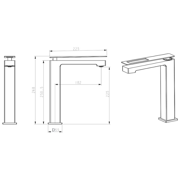 Смеситель для раковины, золото, Q Boheme 142-GCR