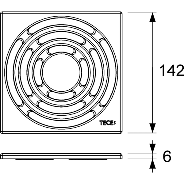 Базовая решетка 150х150 мм, drainpoint s TECE арт. 3665003