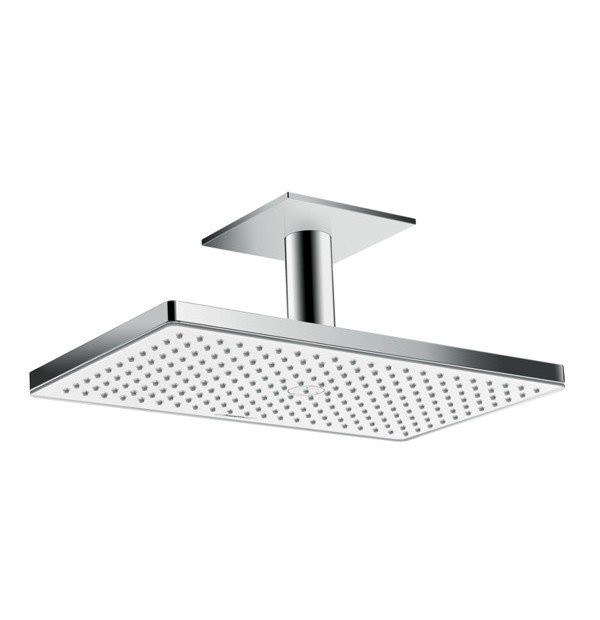 Верхний душ с потолочным кронштейном скрытого монтажа Rainmaker Select Hansgrohe, белый, хром арт. 24002400