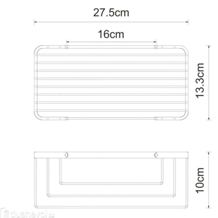 Полка металлическая WasserKRAFT арт. K-711GLOSS BLACK