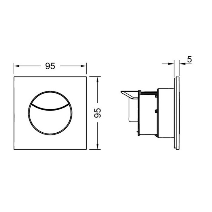 Панель смыва, 2 клавиши, квадратная, цвет: хром глянцевый, flushpoint TECE арт. 9240979