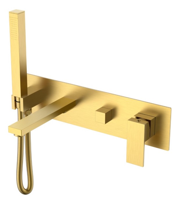 Смеситель для ванны, Matt Gold, Qubic Boheme 474-2-MG
