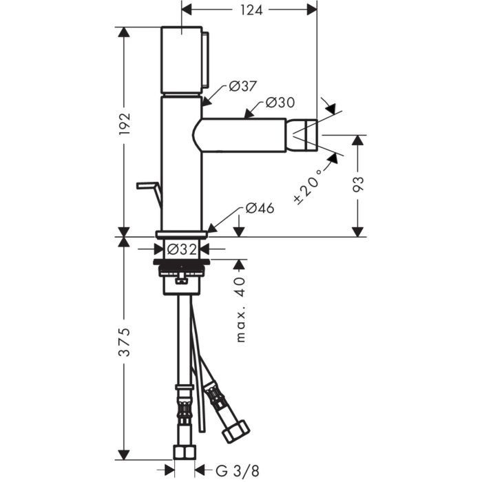 Смеситель для биде Uno Axor, хром арт. 45210000