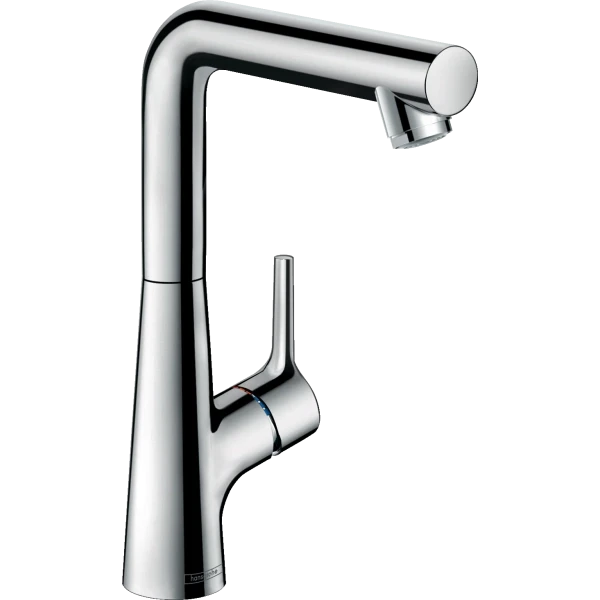 Смеситель для раковины с поворотным изливом и сливным гарнитуром, Hansgrohe Talis S, хром арт. 72105000