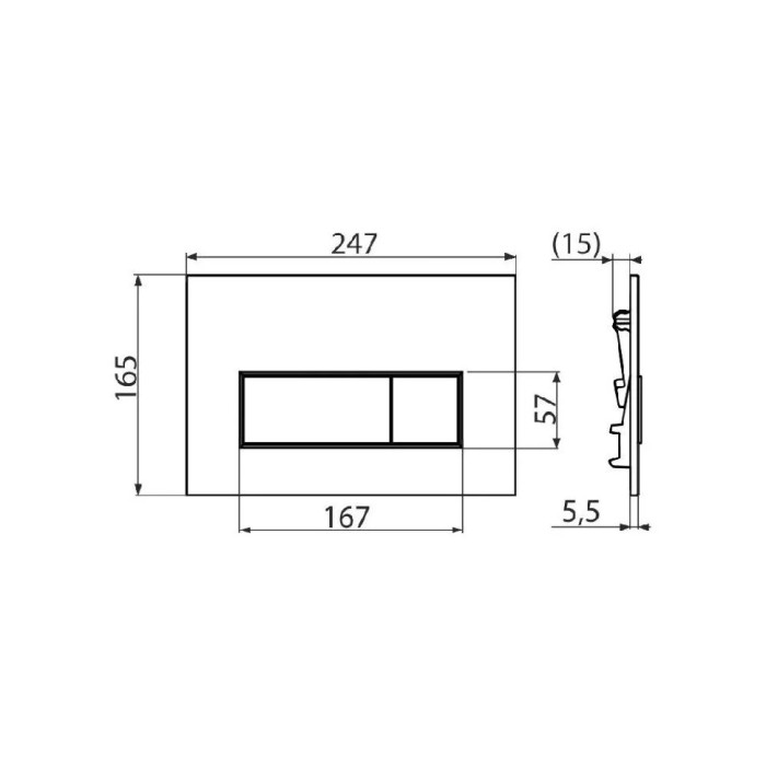 Клавиша смыва для скрытых систем инсталляции, Kerama Marazzi, черный - FPS.A.BLK.M