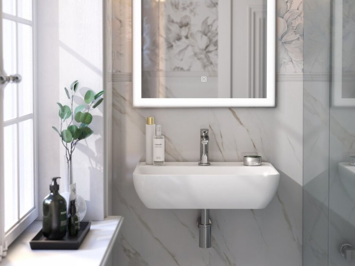 Раковина подвесная 55x40см, Plaza Kerama Marazzi, белый - PLR.wb.55.02