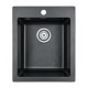 Мойка для кухни гранит 415х490 Paulmark KANTE 40, черный металлик - PM104249-BLM