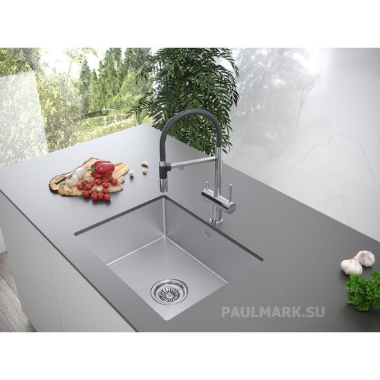 Мойка для кухни нержавеющая 590х510мм Paulmark ISAR, брашированная нерж. сталь - PM805951-BS